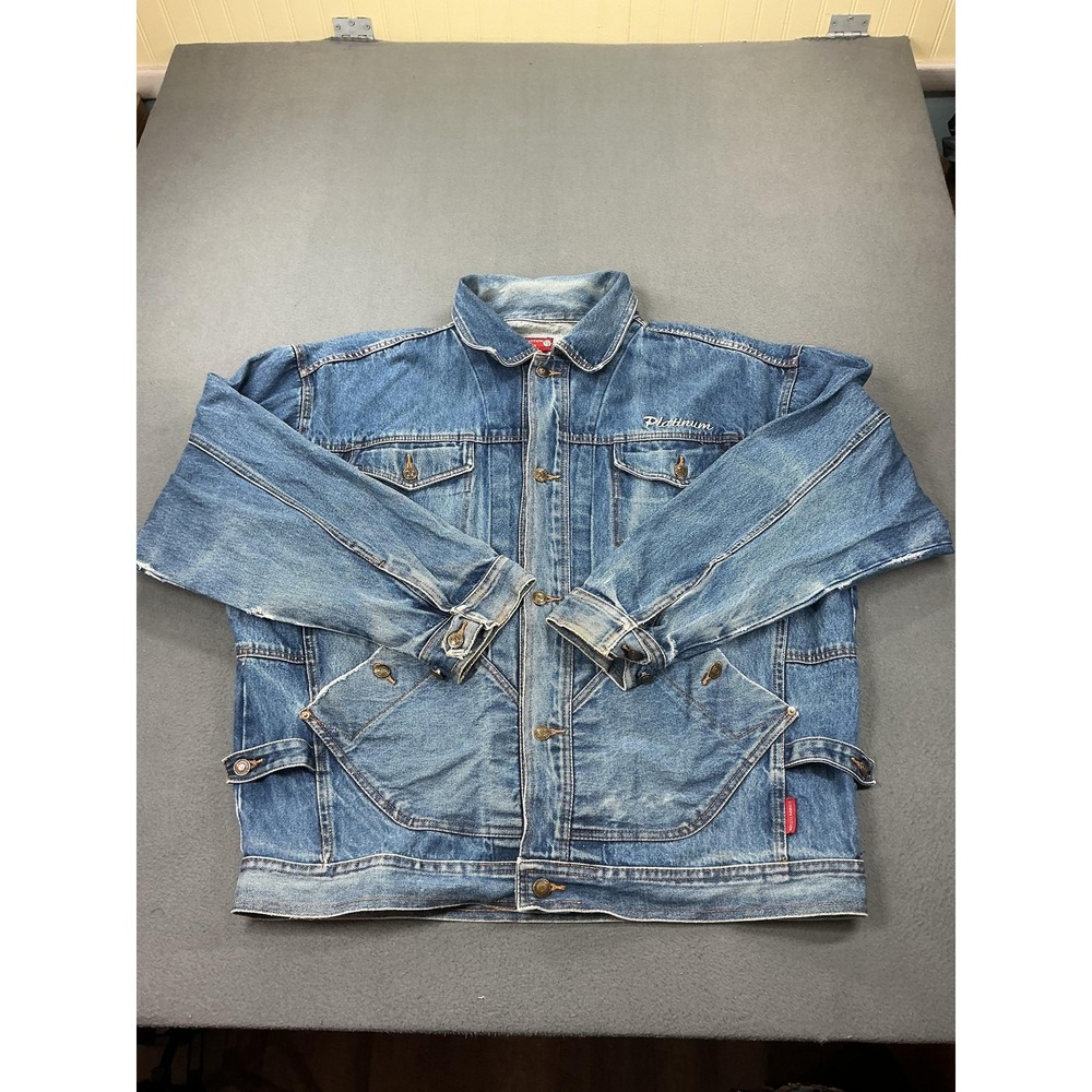 Vintage FUBU Competition Jean Jacket Mens 3XL Fat Albert Platinum Hip HoP 90s